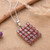 Collar colgante de granate con acento de rodio - Collar colgante con acento de rodio con gemas de granate de 25 quilates