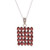 Collar colgante de granate con acento de rodio - Collar colgante con acento de rodio con gemas de granate de 25 quilates