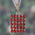 Collar colgante de granate con acento de rodio - Collar colgante con acento de rodio con gemas de granate de 25 quilates