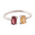 Garnet and citrine wrap ring, 'Twin Glam' - Modern Garnet Citrine Sterling Silver Wrap Ring from India