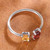 Garnet and citrine wrap ring, 'Twin Glam' - Modern Garnet Citrine Sterling Silver Wrap Ring from India