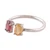 Garnet and citrine wrap ring, 'Twin Glam' - Modern Garnet Citrine Sterling Silver Wrap Ring from India