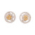 Rhodium-plated citrine button earrings, 'Sunlit Sparkle' - Rhodium-Plated Citrine Cubic Zirconia Button Earrings