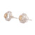 Rhodium-plated citrine button earrings, 'Sunlit Sparkle' - Rhodium-Plated Citrine Cubic Zirconia Button Earrings