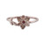 Garnet band ring, 'Blossoming Scarlet' - Floral-Themed Sterling Silver Band Ring with Garnet Gemstone