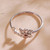 Garnet band ring, 'Blossoming Scarlet' - Floral-Themed Sterling Silver Band Ring with Garnet Gemstone