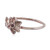 Garnet band ring, 'Blossoming Scarlet' - Floral-Themed Sterling Silver Band Ring with Garnet Gemstone
