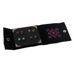 Multi-gemstone stud earrings, 'Exquisite Collection' (set of 4) - 4 Multi-Gemstone Silver Stud Earrings with Suede Pouch