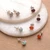 Multi-gemstone stud earrings, 'Timeless Collection' (set of 4) - Set of 4 Carnelian Garnet Labradorite Larimar Stud Earrings
