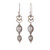 Cultured pearl dangle earrings, 'Pearly Romance' - Natural Cream and Grey Cultured Pearl Heart Dangle Earrings