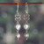 Cultured pearl dangle earrings, 'Pearly Romance' - Natural Cream and Grey Cultured Pearl Heart Dangle Earrings