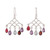Multi-gemstone chandelier earrings, 'Vibrant Teardrops' - Jali-Inspired Multi-Gemstone Silver Chandelier Earrings