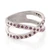 Ruby multi-stone band ring, 'Faithful Constellations' - Crisscross Silver Band Ring with Pavé-Set Ruby Gemstones