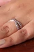 Ruby multi-stone band ring, 'Faithful Constellations' - Crisscross Silver Band Ring with Pavé-Set Ruby Gemstones