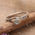 Topacio azul y anillo de cóctel de circonía cúbica - Azul Topacio Cúconia Cúconia Cóctel De Plata Esterlina