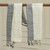Men's silk scarf, 'Luxurious Alabaster' - Ivory Black Diamond-Patterned Handwoven Silk Scarf for Men