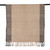 Men's silk scarf, 'Luxurious Beige' - Beige Black Textured Hand-Woven Men's Silk Scarf with Fringe