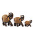 Wood sculptures, 'The Regal Parade' (set of 3) - 3 Elephant-Shaped Jali Hand-Carved Painted Wood Sculptures