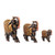 Wood sculptures, 'The Regal Parade' (set of 3) - 3 Elephant-Shaped Jali Hand-Carved Painted Wood Sculptures