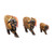 Wood sculptures, 'The Regal Parade' (set of 3) - 3 Elephant-Shaped Jali Hand-Carved Painted Wood Sculptures