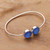 Chalcedony cuff bracelet, 'Serenity Aura' - Silver Cuff Bracelet with Blue Checkerboard Chalcedony Gems