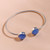 Chalcedony cuff bracelet, 'Serenity Aura' - Silver Cuff Bracelet with Blue Checkerboard Chalcedony Gems