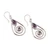 Amethyst dangle earrings, 'Purple Spirals' - Silver Dangle Earrings with Cabochon and Faceted Amethysts