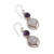 Rainbow moonstone and amethyst dangle earrings, 'Glowing Harmony' - 16-Carat Rainbow Moonstone Amethyst Silver Dangle Earrings