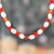 Collar de cuentas de ágata - Collar con cuentas de ágata naranja y blanca elaborado en la India