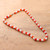 Collar de cuentas de ágata - Collar con cuentas de ágata naranja y blanca elaborado en la India