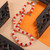 Collar de cuentas de ágata - Collar con cuentas de ágata naranja y blanca elaborado en la India