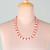 Collar de cuentas de ágata - Collar con cuentas de ágata naranja y blanca elaborado en la India