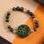 Multi-gemstone beaded pendant bracelet, 'Zibu Fortune' - Zibu Coin Multi-Gemstone Beaded Pendant Bracelet from India