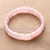 Rose quartz beaded stretch bracelet, 'Calming Tiles' - Stretch Bracelet with Rose Quartz Beads Handcrafted in India