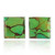 Gemstone stud earrings, 'Pure Corners' - Square Green Composite Turquoise Stud Earrings from India