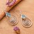Chalcedony and blue topaz dangle earrings, 'Blue Spirals' - Polished Spiral Chalcedony and Blue Topaz Dangle Earrings