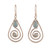 Chalcedony and blue topaz dangle earrings, 'Blue Spirals' - Polished Spiral Chalcedony and Blue Topaz Dangle Earrings