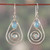 Chalcedony and blue topaz dangle earrings, 'Blue Spirals' - Polished Spiral Chalcedony and Blue Topaz Dangle Earrings
