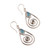 Chalcedony and blue topaz dangle earrings, 'Blue Spirals' - Polished Spiral Chalcedony and Blue Topaz Dangle Earrings