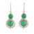 Onyx dangle earrings, 'Glowing Vibrancy' - Silver Dangle Earrings with 12-Carat Green Onyx Gemstones