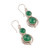 Onyx dangle earrings, 'Glowing Vibrancy' - Silver Dangle Earrings with 12-Carat Green Onyx Gemstones