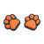 Papier mache magnets, 'Paws of Autumn' (pair) - Paw-Themed Painted Orange and Black Papier Mache Magnet Pair