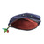 Cotton cosmetic bag, 'Splash of Colors' - Painted Cotton Cosmetic Bag with Wooden Parrot-Themed Charm