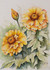 'Marigold Cheers' - Nature-Themed Marigold Bloom Watercolor on Paper Painting