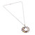 Collar colgante con múltiples piedras preciosas - Collar de plata múltiple con colgante floral y de hoja