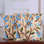 Embroidered cotton cushion covers, 'Blue of Nature' (pair) - Acrylic and Cotton Cushion Cover Pair with Blue Floral Motif