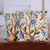 Embroidered cotton cushion covers, 'Blue of Nature' (pair) - Acrylic and Cotton Cushion Cover Pair with Blue Floral Motif