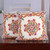 Embroidered cotton cushion covers, 'Sweet Classic' (pair) - Indian-Made Floral Embroidered Cotton Cushion Cover Pair