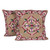 Embroidered cotton cushion covers, 'Sublime Blossoms' (pair) - Artisan-Made Baroque Embroidered Cotton Cushion Cover Pair