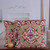 Embroidered cotton cushion covers, 'Sublime Blossoms' (pair) - Artisan-Made Baroque Embroidered Cotton Cushion Cover Pair